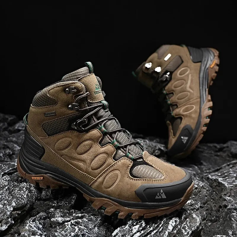 HIKEUP High-Top Men Hiking Boot Winter Outdoor Shoes Lace-Up Non-slip Sports Casual Trekking Boots Man Suede Warm Shoes-EXPROTAS