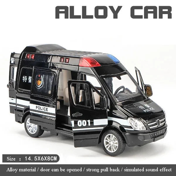 1:32 Mini Alloy Car Diecast Ambulance Fire-Truck Policecar Model Sound And Light Vehicle Simulation Collection Gifts Toys Boys-EXPROTAS