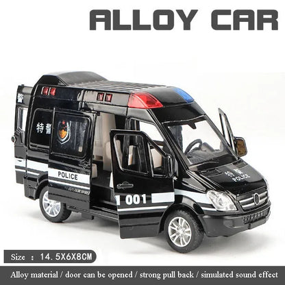 1:32 Mini Alloy Car Diecast Ambulance Fire-Truck Policecar Model Sound And Light Vehicle Simulation Collection Gifts Toys Boys-EXPROTAS