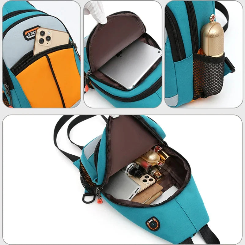 Shoulder Bag Backpack Men Women Crossbody Sling Travel Rucksack USB 2023