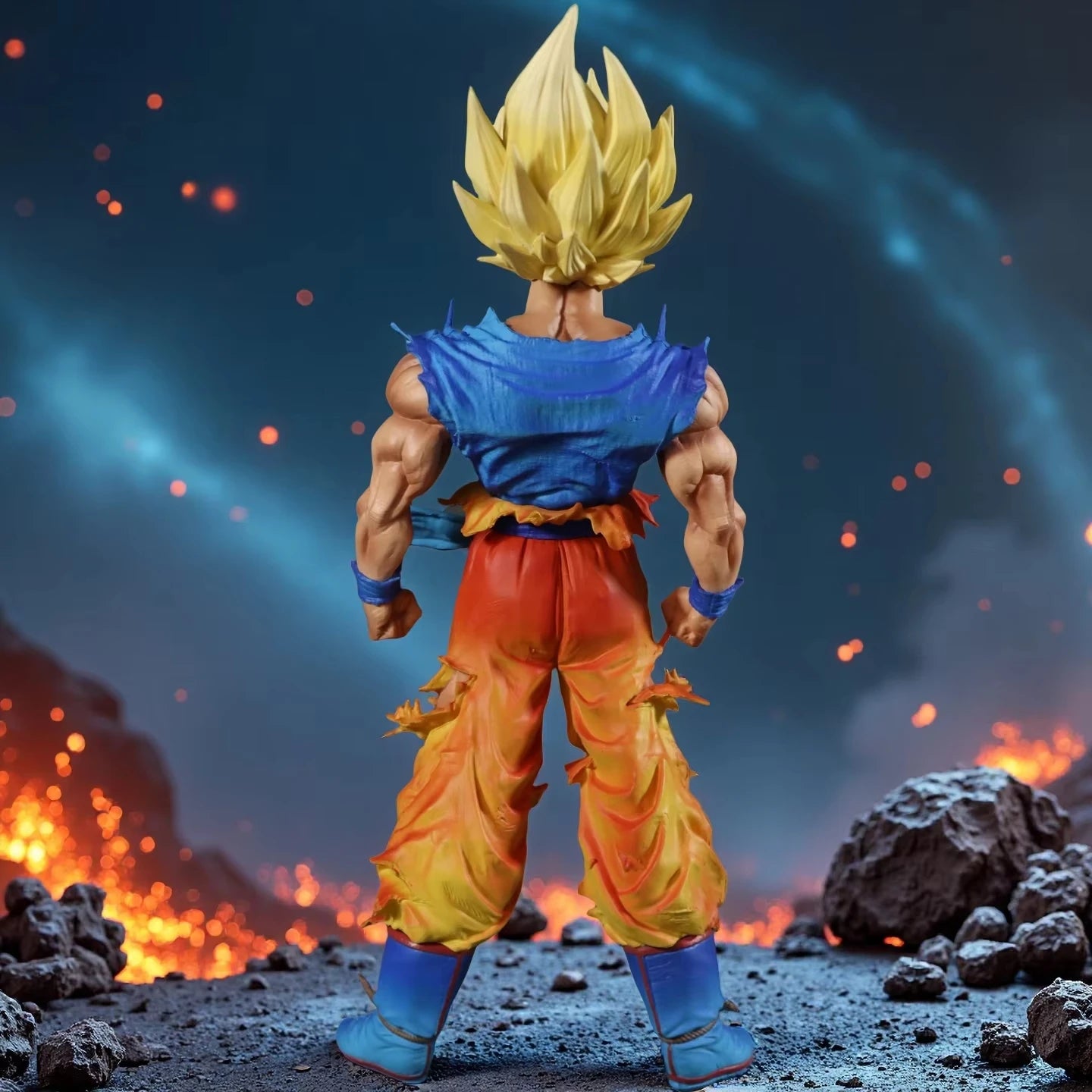 27cm Dragon Ball Z Goku Figure Super Saiyan PVC Model with Interchangeable Head Gift