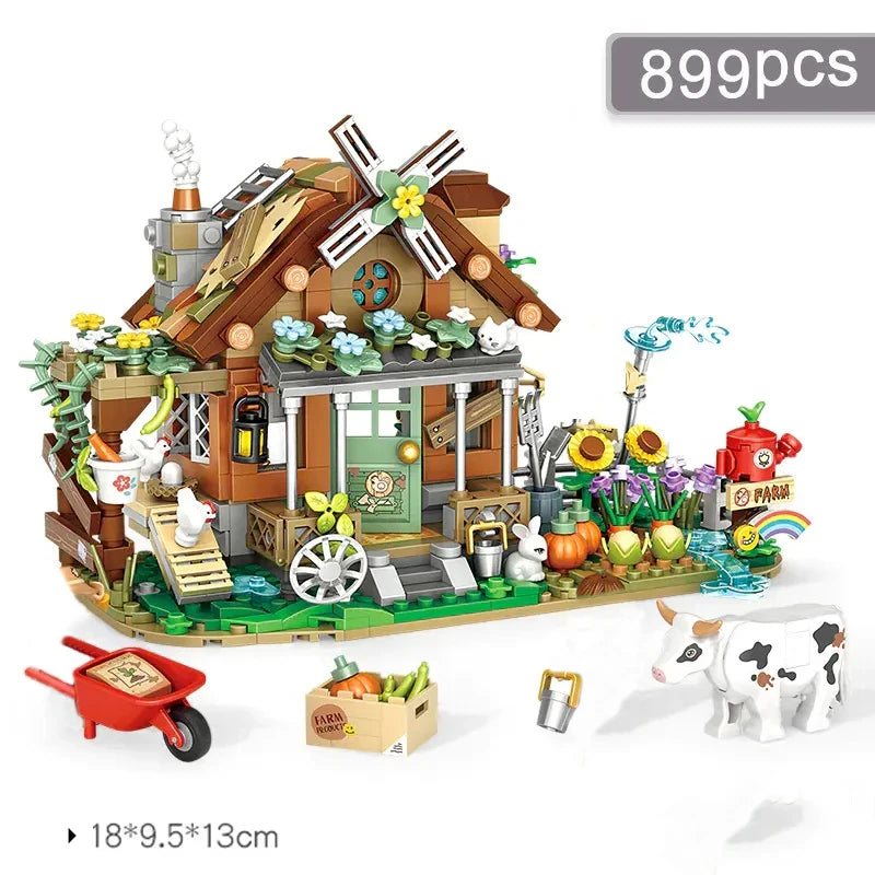 Mini Foldable City Street View Building Blocks Lemon Tea Shop Model Toy Gift