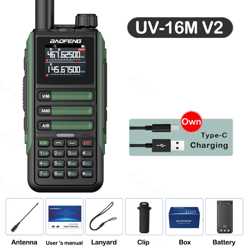 Baofeng UV16M Two Way Radio Walkie Talkie Long Range UHF VHF AM FM