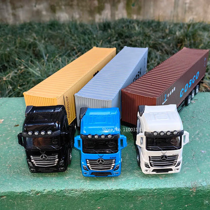1:50 Diecast Truck Toy Container Model with Sound & Light for Boys