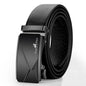OYIFAN Leather Belt Men Automatic Buckle Ratchet Sliding Dress Black Belts