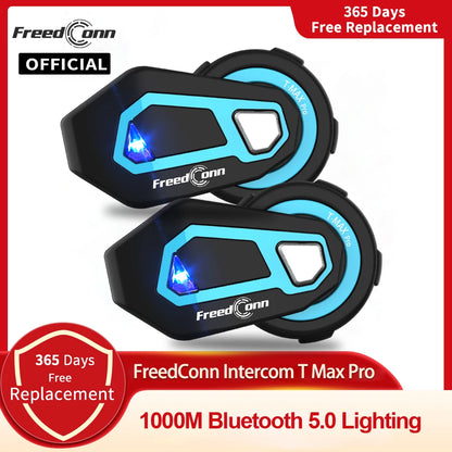 Freedconn T Max Pro Motorcycle Helmet Bluetooth Intercom 1200m 6 Riders FM