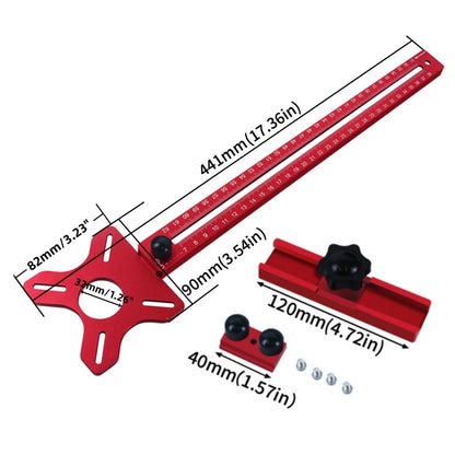 3-in-1 Aluminum Router Milling Groove Bracket, Circular Woodworking Cutting Jig Tool