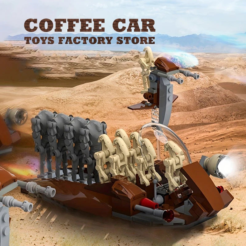 MOC Space War Transport Car 3D Model Robot Attack Craft Building Blocks Toy Gift