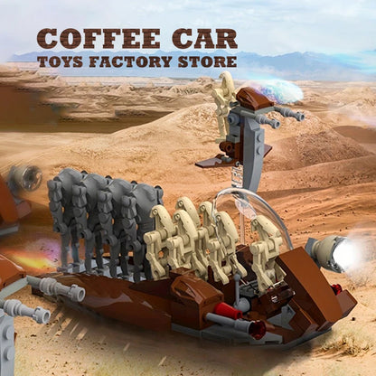 MOC Space War Transport Car 3D Model Robot Attack Craft Building Blocks Toy Gift