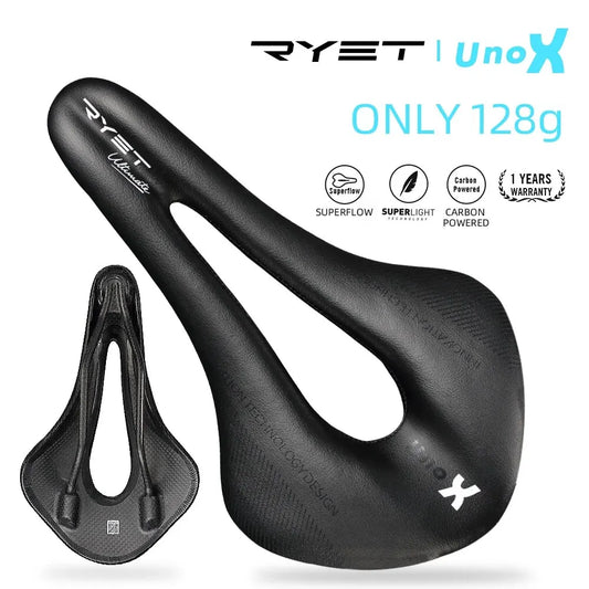 RYET Carbon Bike Saddle Ultralight PU Soft Seat with Oval Rails for Road MTB