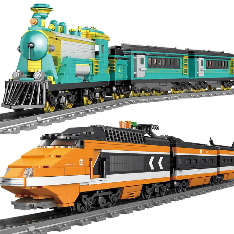Technical City Power Train High-tech Railway Track Building Blocks Subway Vehicle Assemble Bricks Toys Gifts For Childrens Adult-EXPROTAS