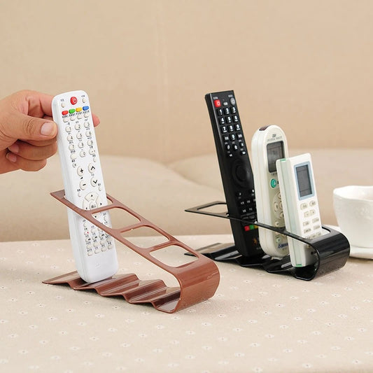 Remote Control Organizer Desktop Storage Rack 4 Compartment Plastic Holder