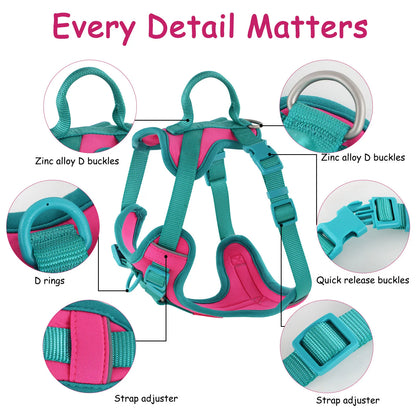 Adjustable Chest Strap Dog Harness No Pull Padded Reflective Breathable Vest