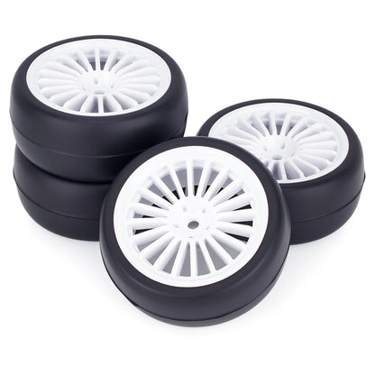 4PCS Pre-Glued RC Wheels Tyres 65x26mm 12mm Hex for TT01 TT02 XV01