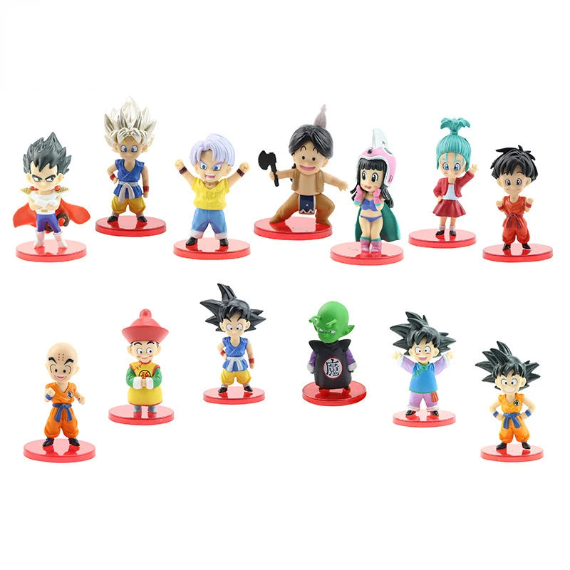 13pcs Mini Anime Figures Set Saiyan Collection Model Toy Gift