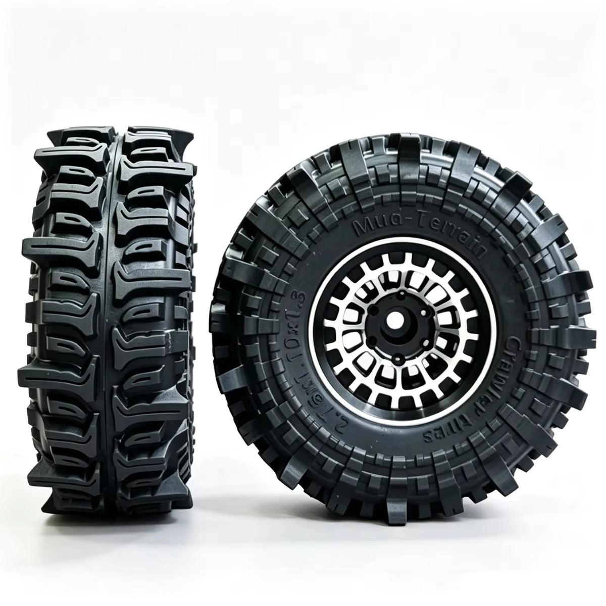 4PCS Beadlock Wheel Tyres for RC Crawler 1/18 TRX4M SCX24 FCX24