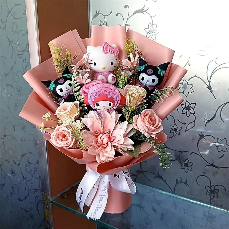 Pooh Bear Bouquet Plush Doll for Wedding Graduation Birthday Christmas