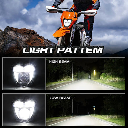 E24 Motorcycle LED Headlight Headlamp DRL Light For KTM EXC EXCF SX SXF XC XCF XCW XCFW 125 150 250 300 350 400 450 505 525 530 - EXPROTAS