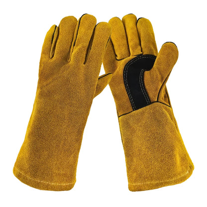 Fire Leather Gloves Heavy Duty Welding Heat Resistant Wood Burner Stoves