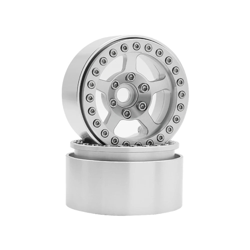 Universal 1/10 RC Crawler 1.9" Beadlock Wheels Aluminum 5-Spoke