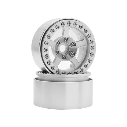 Universal 1/10 RC Crawler 1.9" Beadlock Wheels Aluminum 5-Spoke