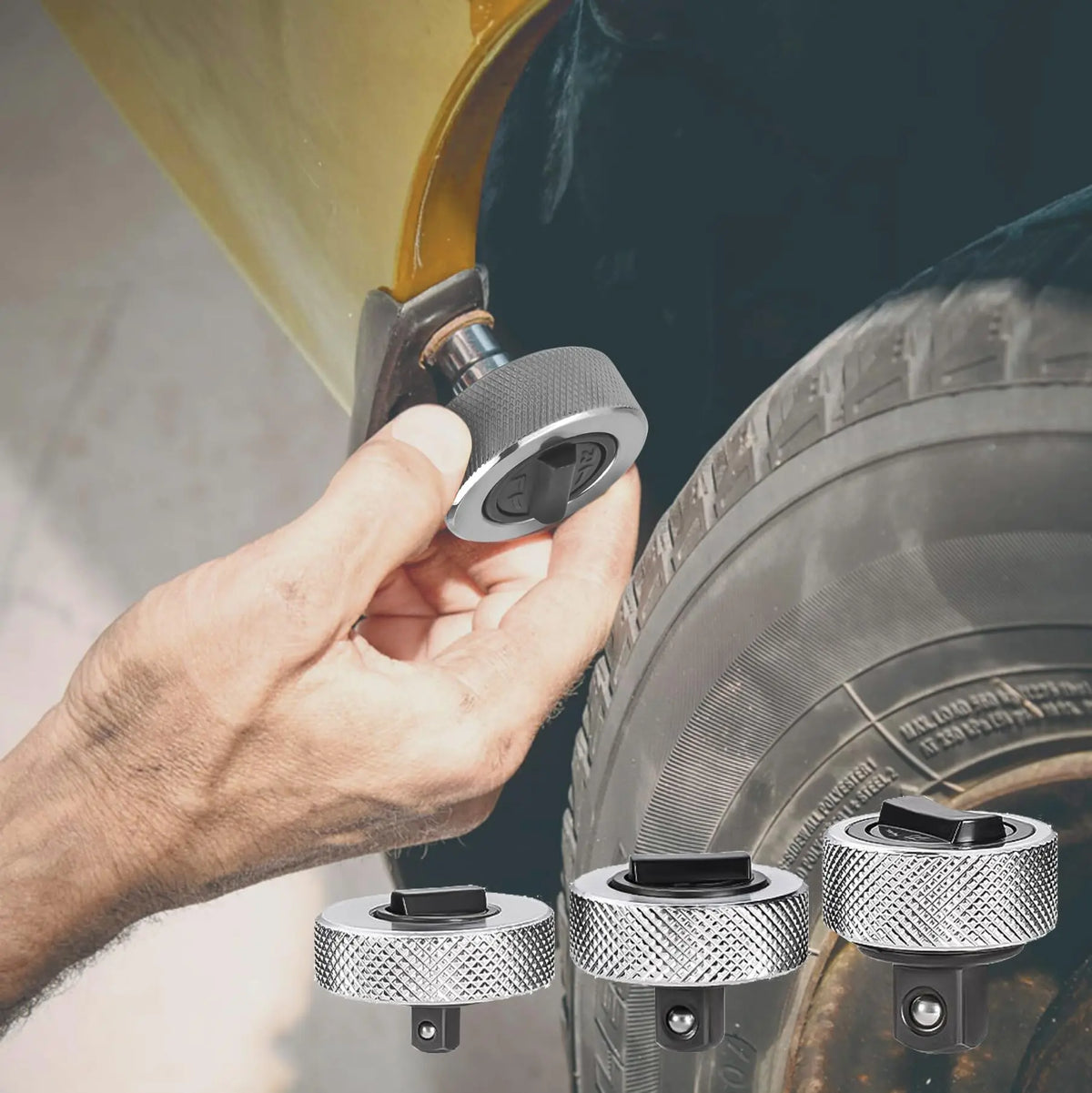 1/4 Drive Socket Ratchet Wrench Stubby Handle Flexi Head for Tight Spaces