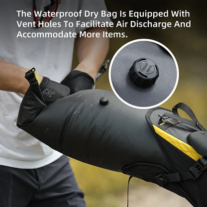 Waterproof Rhinowalk 14L Bike Saddle Bag Stable Not Shaking Removable Dry Bag for Mtb Road Gravel Bike Bikepacking