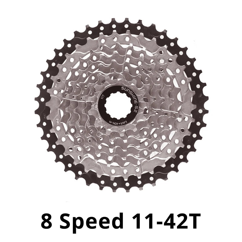 SUNSHINE 8-Speed HG Cassette 11-25T to 11-42T for HG Freehub