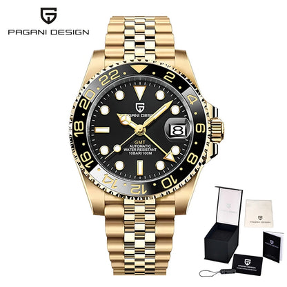 PAGANI Design PD-1662 Men’s Automatic Watch Stainless Steel Ceramic Bezel Waterproof