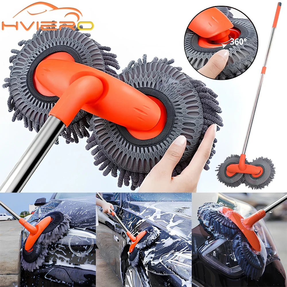 Car Wash Brush Microfiber Mop Sponge Auto Cleaning Accessories Adjustable
