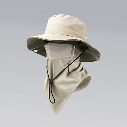 Outdoor Activities Sun Hat with Foldable Brim & Face Mask for Protection
