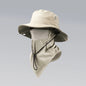 Outdoor Activities Sun Hat with Foldable Brim & Face Mask for Protection