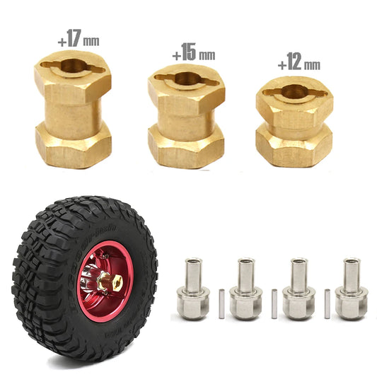 4pcs 12/15/17mm Wheel Hex Adapters for 1/10 RC Crawler TRX4 SCX10 D90 D110