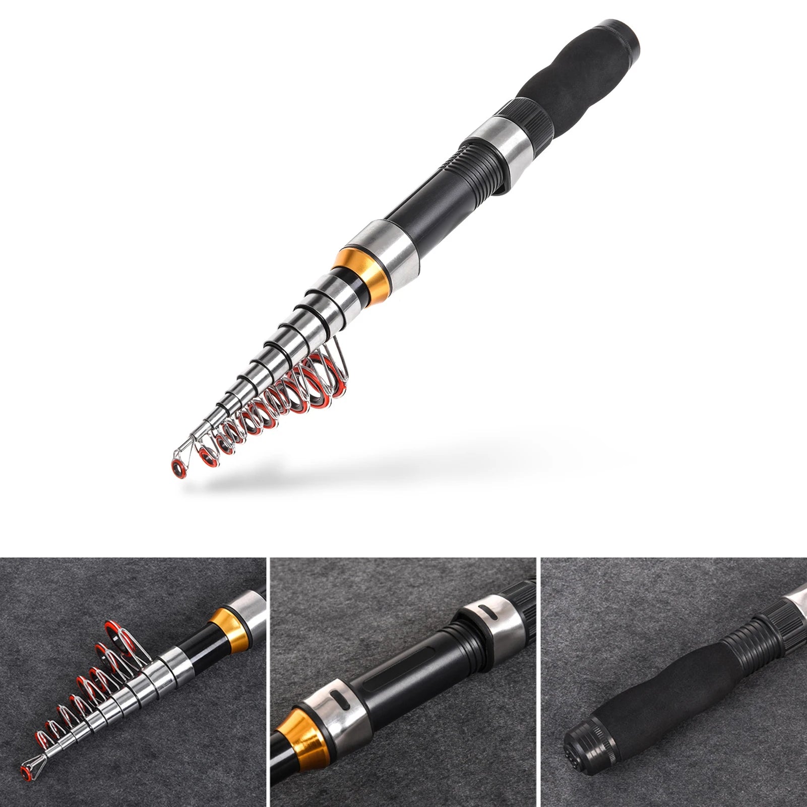 Lixada 2.1m 2.3 m Telescopic Fishing Rod Reel Combo Full Kit Carbon Fiber Rod Pole Spinning Reel Fishing Bag Case Pesca Gear Set-EXPROTAS