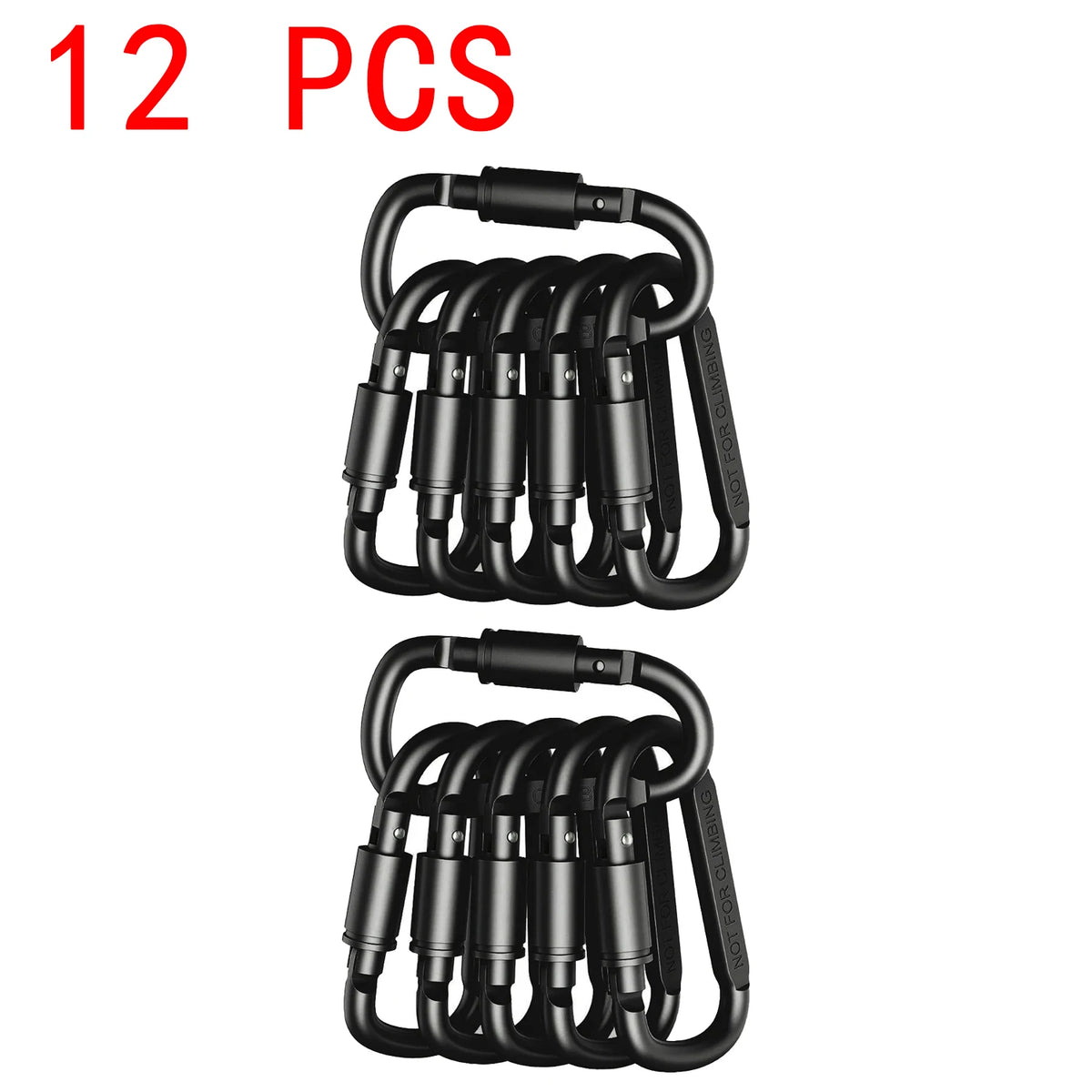 6PCS Outdoor Keychain Clip Carabiner Set for Camping EDC Survival Hiking