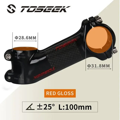31.8mm MTB Handlebar Stem TOSEEK Carbon Aluminium Bike Stem 10-35 Degree