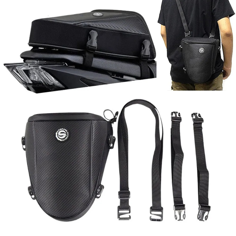Motorcycle Tail Bag Waterproof Rear Seat Luggage Backpack for Harley BMW