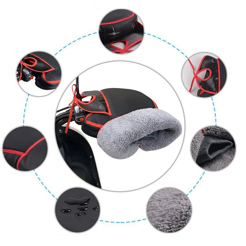 Motorcycle Gloves Waterproof Handlebar Muffs Winter Warm Scooter Hand Covers
