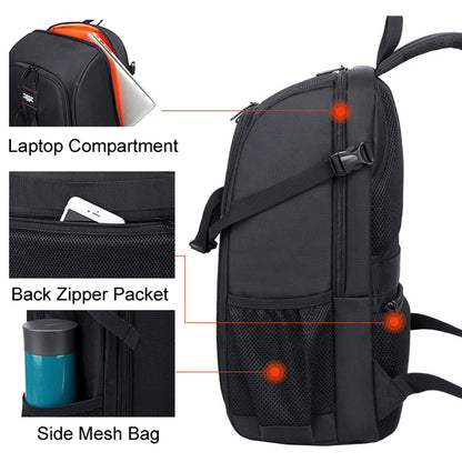 Waterproof Shoulder Backpack for Photography Big Capacity DSLR Video Tripod Bag with Rain Cover for Canon Nikon Sony Pentax