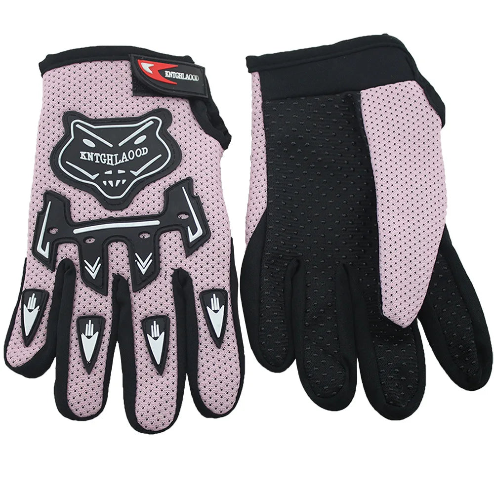 Kids Finger Motorcycle Gloves Leather Full Finger Child Racing Protective