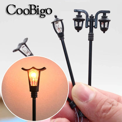 10Pcs Miniature Street Lamp Micro Light Model Landscape Decoration