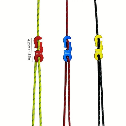 4PCS Reflective Tent Ropes with Buckles Windproof Camping Guy Lines Set