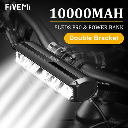 Bicycle Light Front USB Rechargeable 10000mAh LED MTB Waterproof Lamp