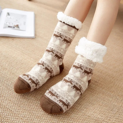 Winter Warm Fuzzy Fluffy Socks Non Slip Cozy Slipper Christmas Gift
