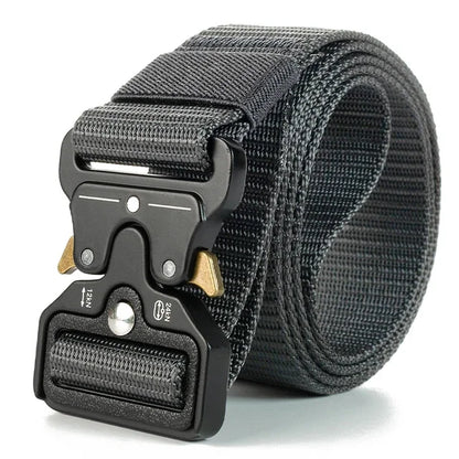 Men's Buckle Tactical Belt Red Ears Plastic Multifunctional Military Canvas