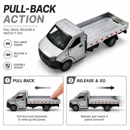 1/34 Scale Alloy Pullback Truck Die-Cast Metal Cargo Boy's Toy