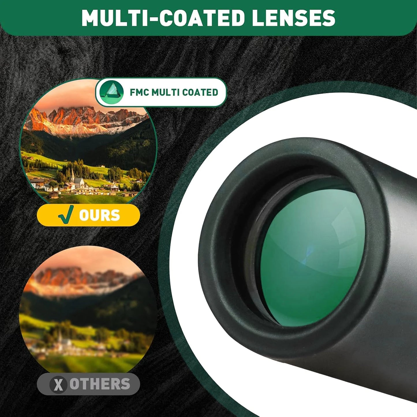 24x HD Monocular Telescope with Phone Adapter Pocket Scope Stargazing Travel