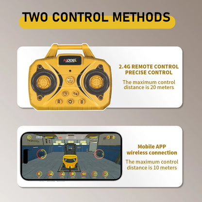 Bluetooth Remote Control Car 1:64 Mini Crane Forklift Alloy Toy
