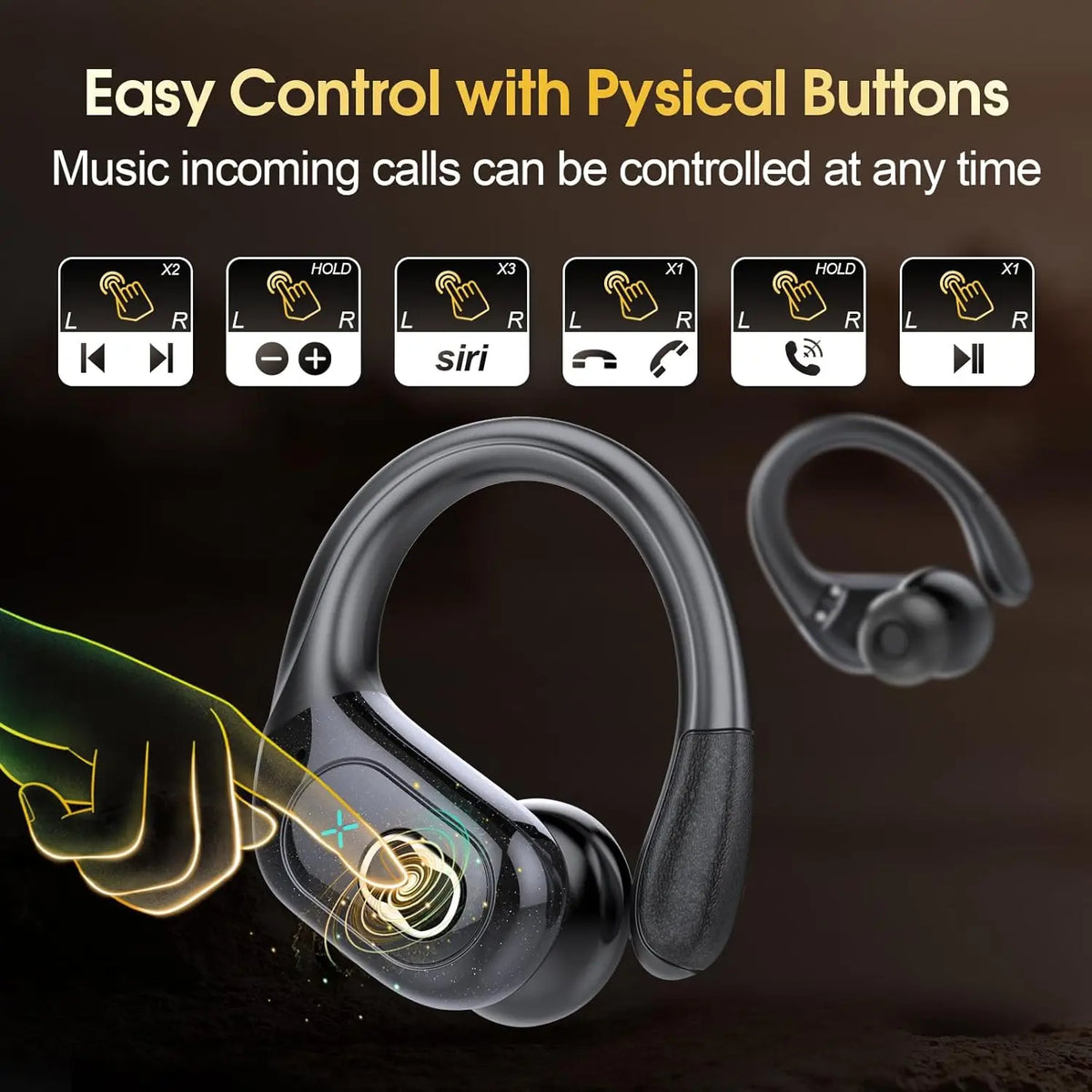 Wireless Bluetooth TWS Earbuds Noise Cancelling Waterproof Headset 5.4