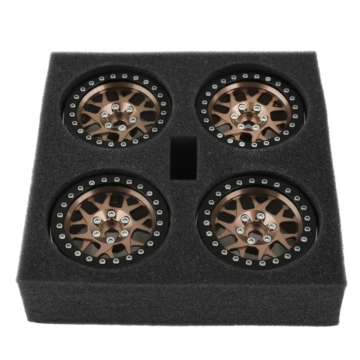4pcs CNC Aluminum 2.2 Beadlock Wheel Rims for 1/10 RC Crawler SCX10 TRX4